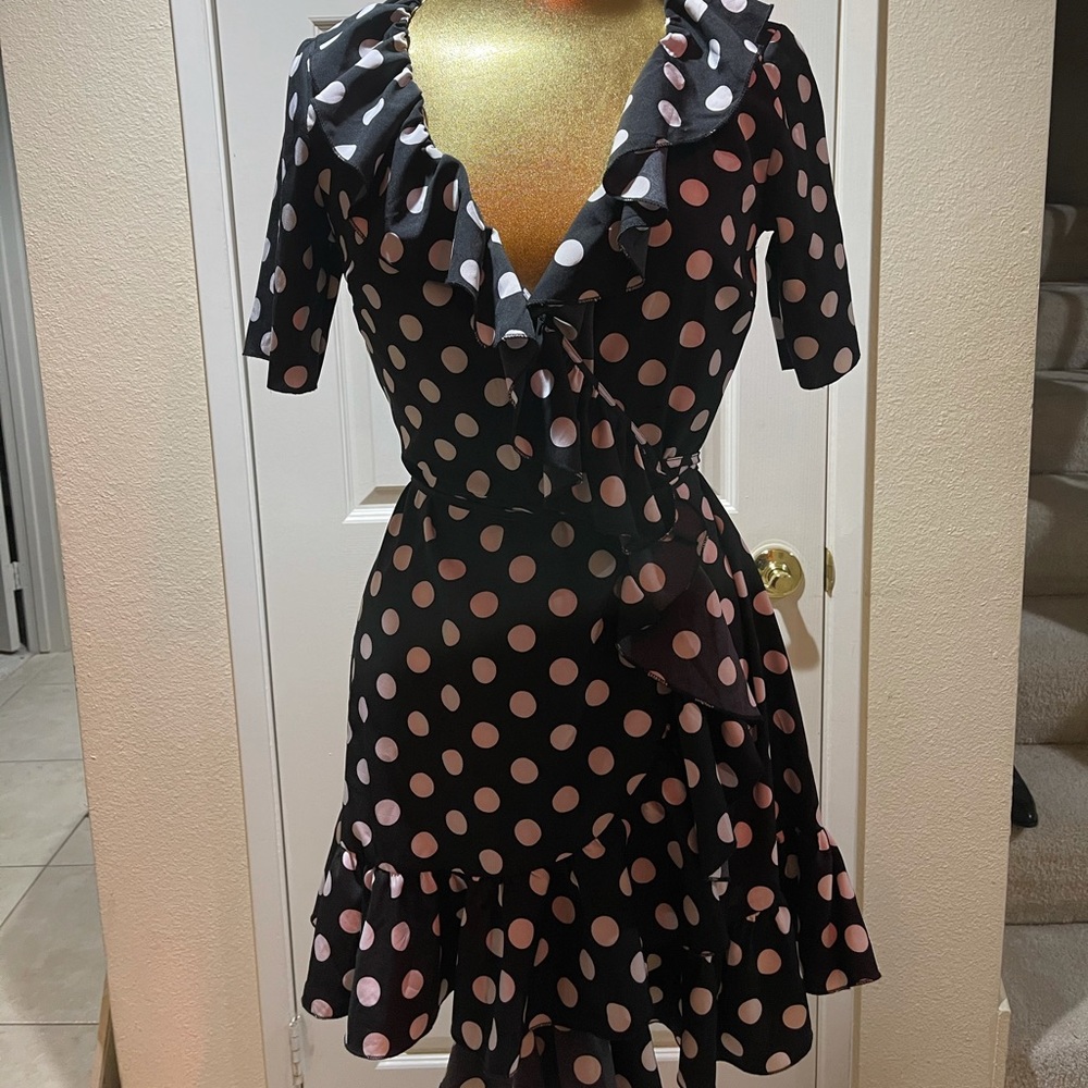 Polka dot wrap dress